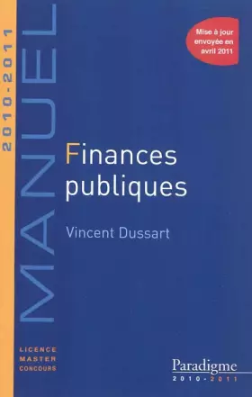 Couverture du produit · Finances publiques 2010-2011