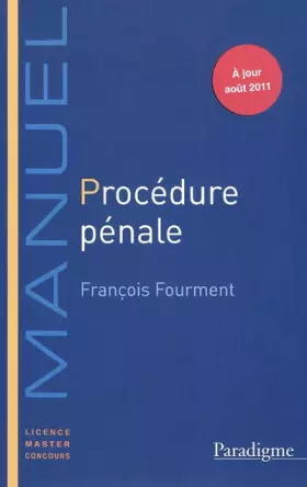 Couverture du produit · Procédure pénale