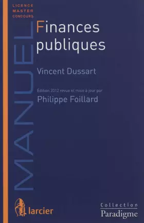 Couverture du produit · Finances publiques