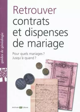 Couverture du produit · Retrouver des contrats et dispenses de mariage