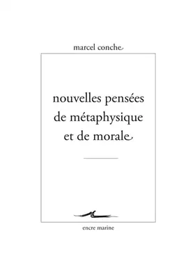 Couverture du produit · Nouvelles pensées de métaphysique et de morale
