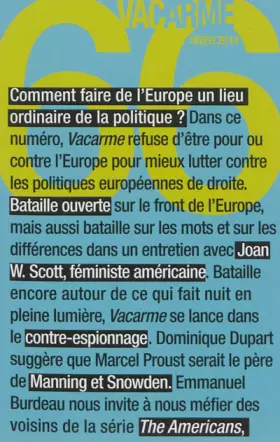 Couverture du produit · Vacarme N66