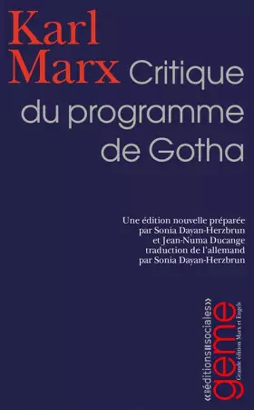 Couverture du produit · Critique du programme de Gotha