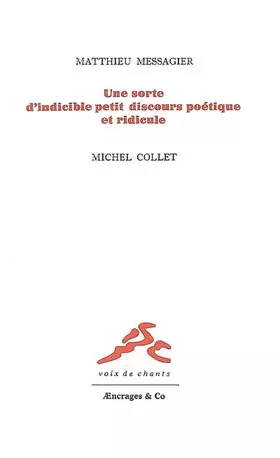 Couverture du produit · Une Sorte d'Indicible Petit Discours Poe et Ridicule