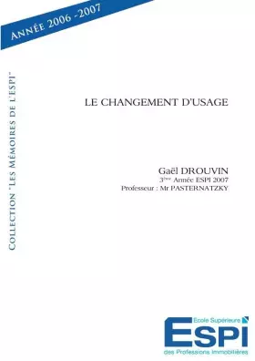 Couverture du produit · Le changement d'usage