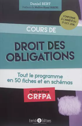 Couverture du produit · Cours de droit des obligations