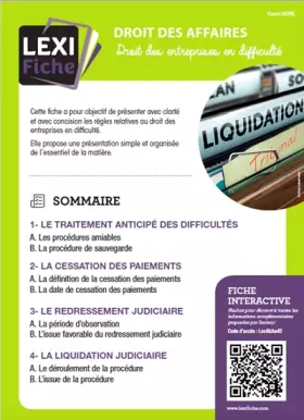 Couverture du produit · Droit des entreprises en difficulté