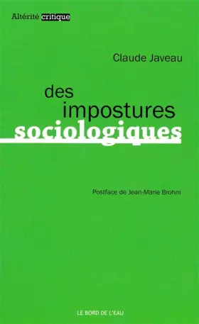 Couverture du produit · Des Impostures Sociologiques