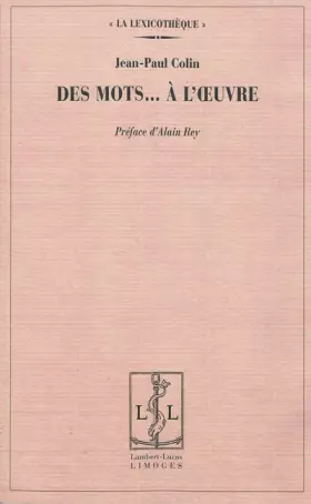 Couverture du produit · Des mots ... à l'oeuvre