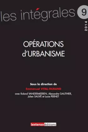 Couverture du produit · Opérations d'urbanisme