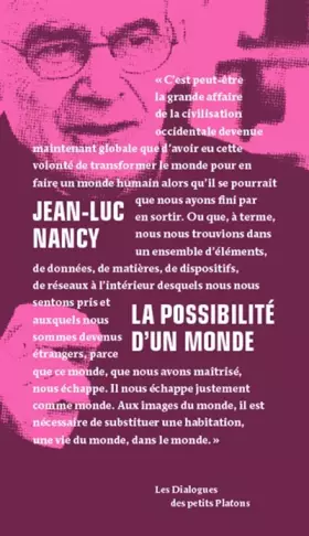 Couverture du produit · La Possibilité d'un monde: Dialogue avec Pierre-Philippe Jandin