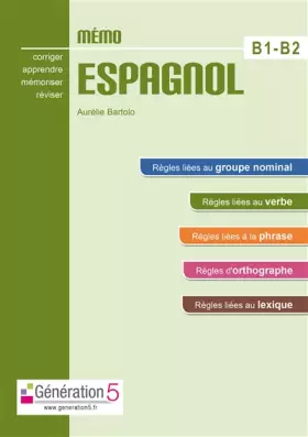 Couverture du produit · Memo espagnol B1-B2 (lycée)