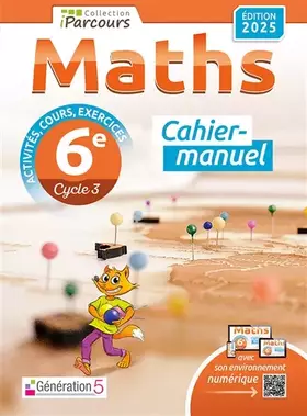 Couverture du produit · Maths 6e iParcours: Cahier-manuel
