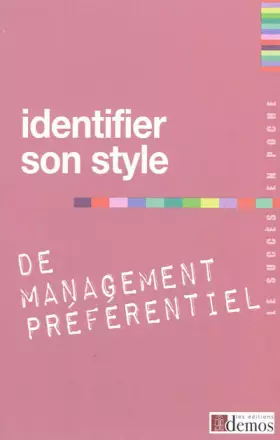 Couverture du produit · Identifier son style de management préférentiel