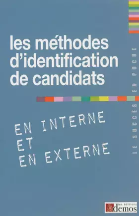 Couverture du produit · Les méthodes d'identification de candidats en interne et en externe
