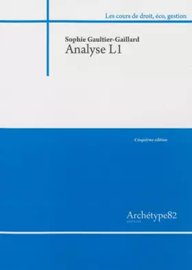 Couverture du produit · Analyse L1 : Cours et exercices