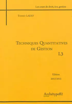 Couverture du produit · Techniques Quantitatives de Gestion