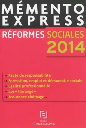 Couverture du produit · REFORMES SOCIALES 2014