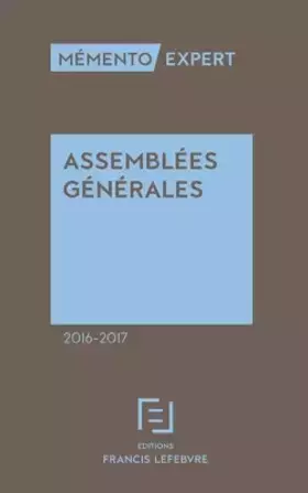 Couverture du produit · Assemblées générales