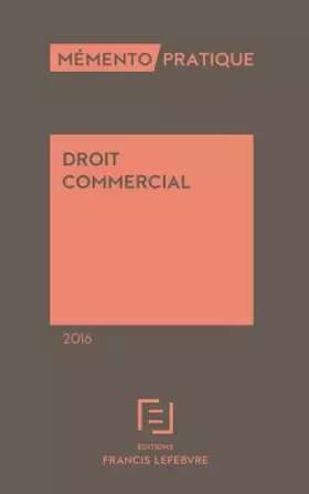 Couverture du produit · MEMENTO DROIT COMMERCIAL 2016