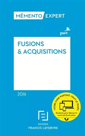 Couverture du produit · Mémento fusions et acquisitions