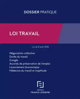 Couverture du produit · Loi travail: Loi du 8 août 2016