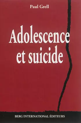 Couverture du produit · Adolescence et suicide