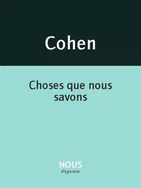 Couverture du produit · Choses que nous savons