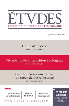 Couverture du produit · Etudes juillet-Aout 2016