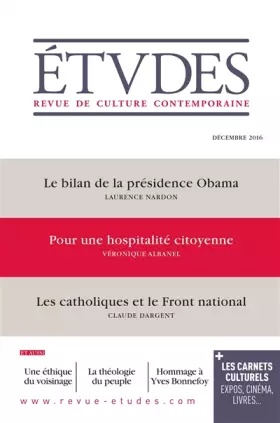 Couverture du produit · Etudes Décembre 2016