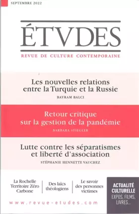 Couverture du produit · Etudes 4296 09-22
