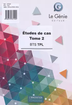 Couverture du produit · Etudes de cas BTS TPL: Tome 2