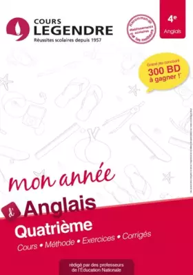 Couverture du produit · Mon année d'anglais 4e : Cours, méthode, exercices, corrigés