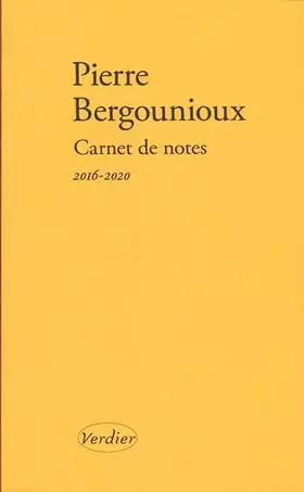 Couverture du produit · CARNET DE NOTES. 2016-2020