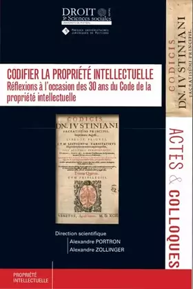 Couverture du produit · Codifier la propriété intellectuelle: Réflexions à l'occasion des 30 ans du Code de la propriété intellectuelle (134)