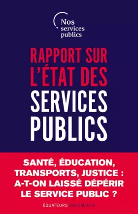 Couverture du produit · Rapport sur l'état des services publics