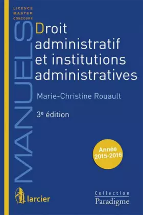Couverture du produit · Droit administratif et Institutions administratives