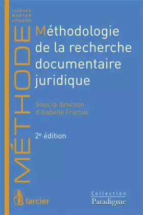 Couverture du produit · Méthodologie de la recherche documentaire juridique