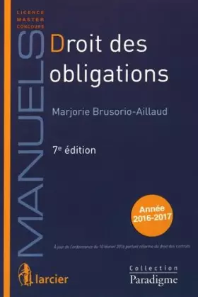 Couverture du produit · Droit des obligations