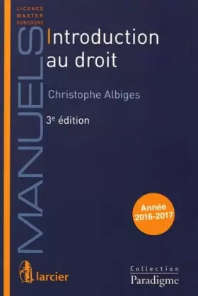 Couverture du produit · Introduction au droit