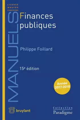 Couverture du produit · Finances publiques