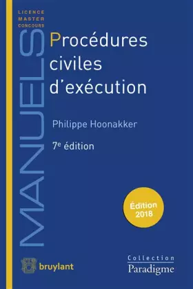 Couverture du produit · Procédures civiles d'exécution: Voies d'exécution - Procédures de distribution (2018)
