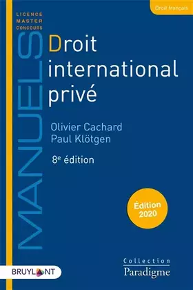 Couverture du produit · Droit international privé