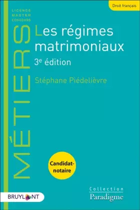 Couverture du produit · Les régimes matrimoniaux