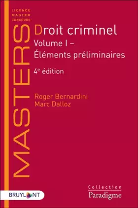 Couverture du produit · Droit criminel 1