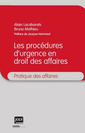 Couverture du produit · Procédures d'urgence en droit des affaires