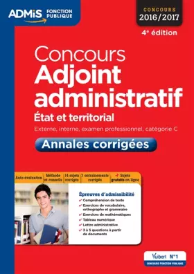 Couverture du produit · Concours adjoint administratif - Annales corrigées