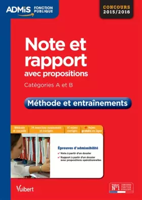 Couverture du produit · Note et rapport avec propositions - Méthode et entraînement