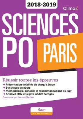 Couverture du produit · Sciences Po Paris concours 2018 2019 3e edt