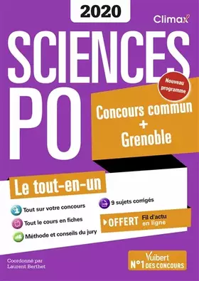 Couverture du produit · Concours Sciences Po - Concours commun + Grenoble 2020